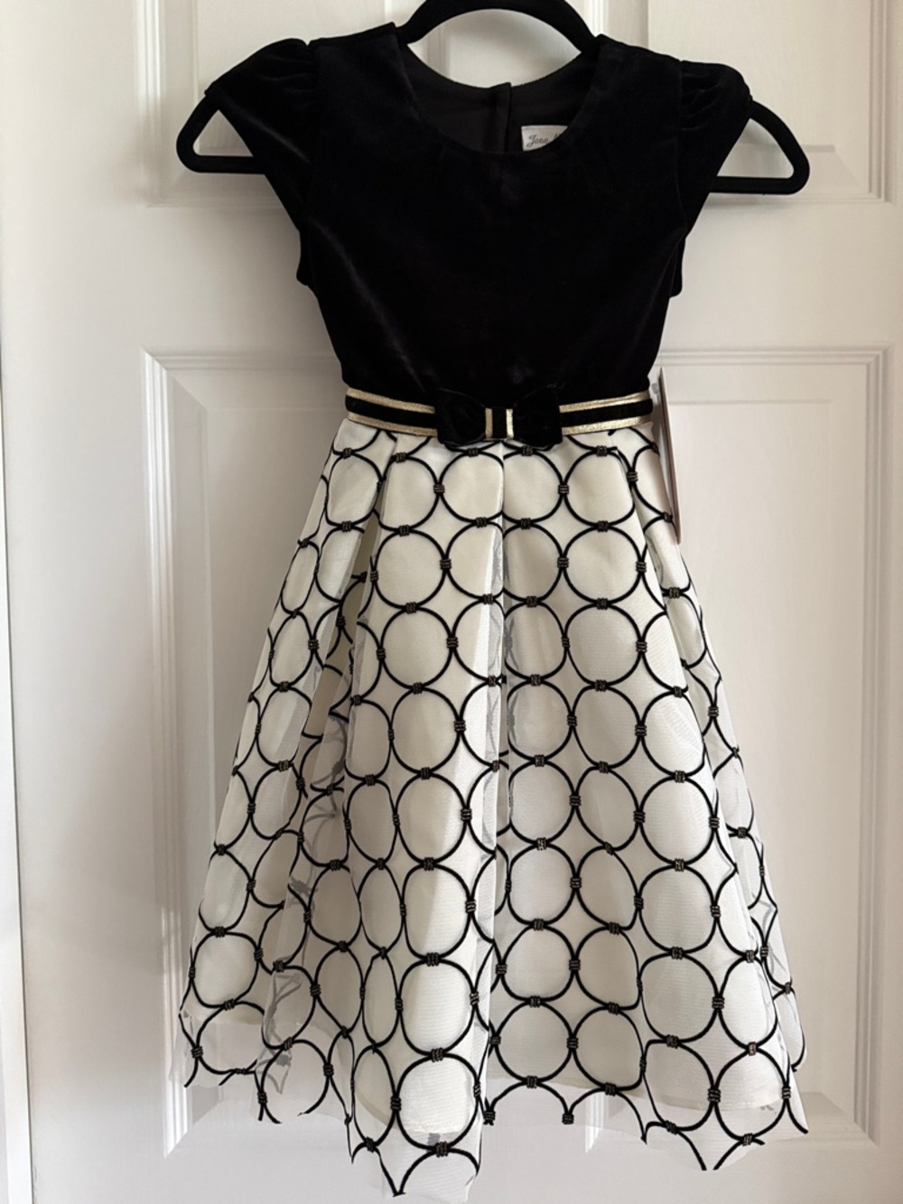 Jona Michelle Girls Black White Party Dress Size 6 NWT
